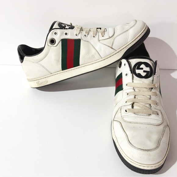 Gucci Other - Gucci White Sneakers with Red and Green Accents US 12